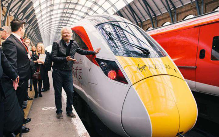 Sir Richard Branson unveils new 140mph high-speed train in London